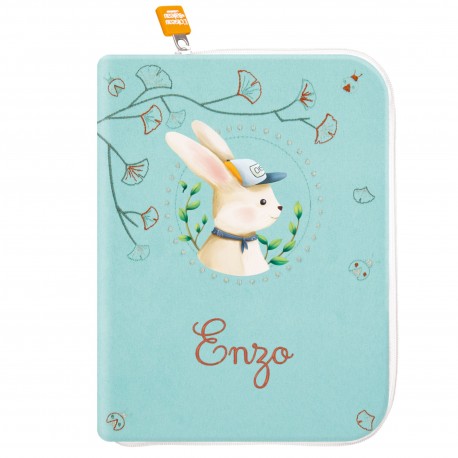 PROTEGE CARNET DE SANTE LAPIN CASQUETTE